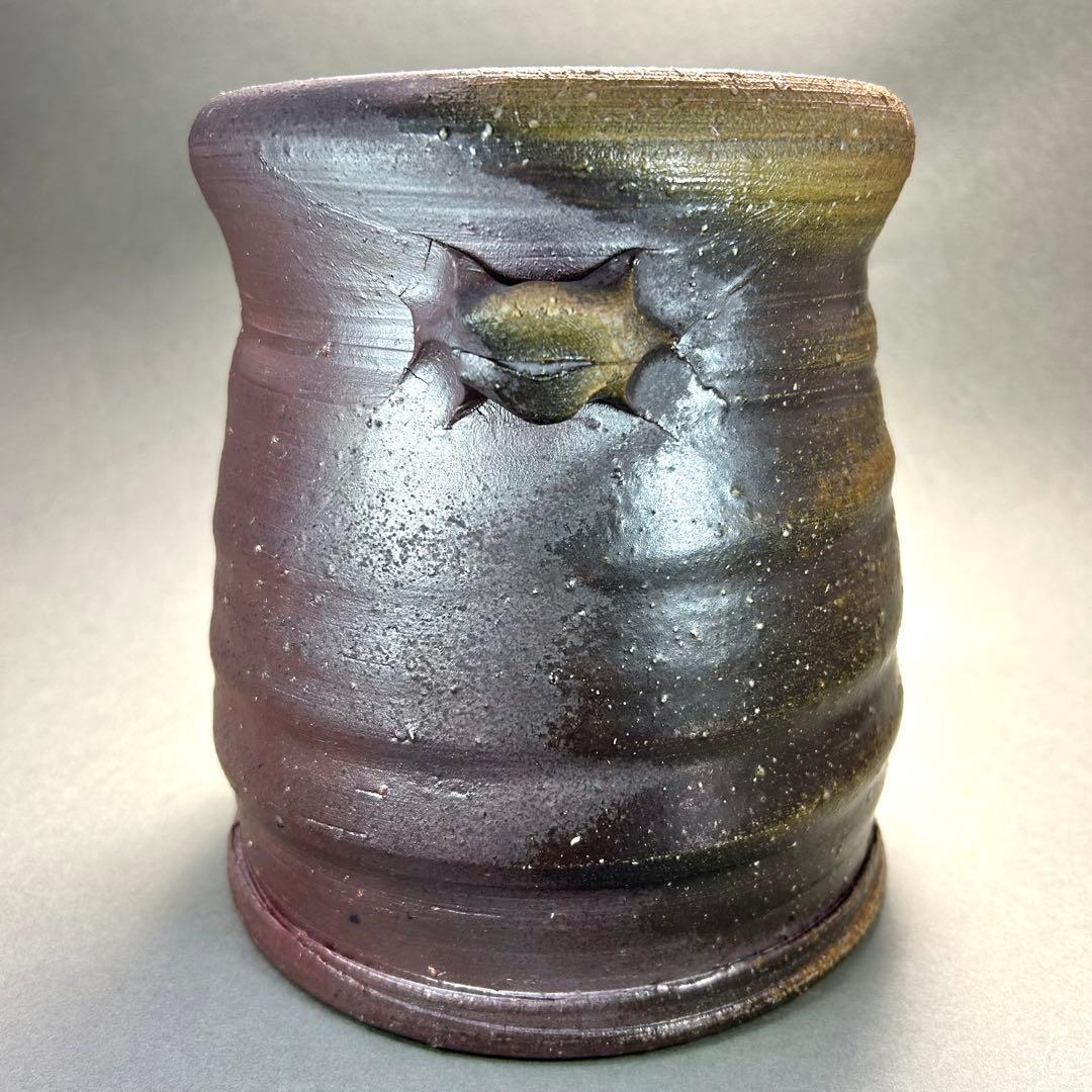 水指　『柴岡秀泉　備前焼』　お茶道具　茶道　共箱　工芸品