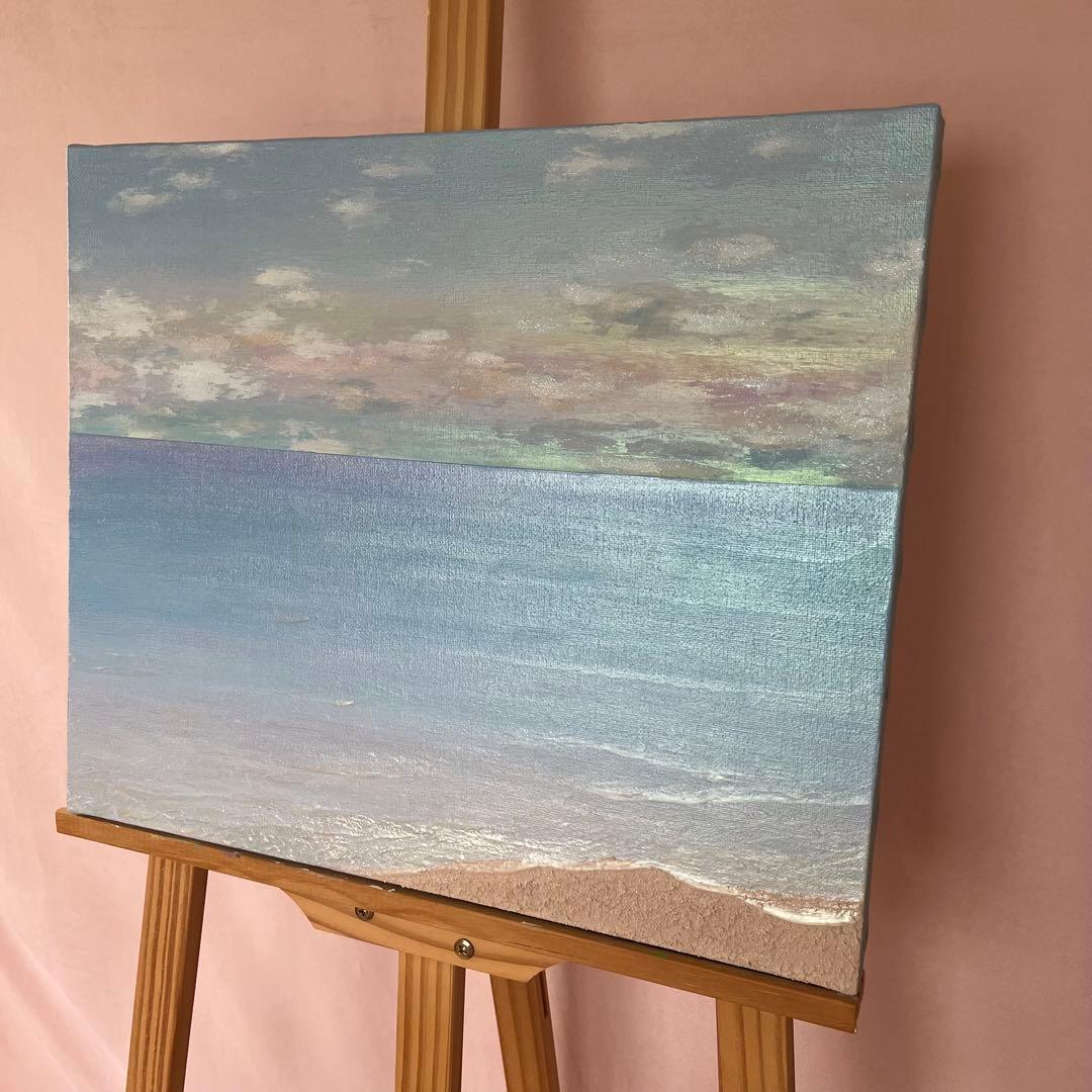 海の風景 テクスチャーアート 海の絵 海 海アート 癒し 風景　原画