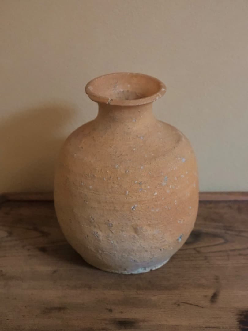 信楽焼　壺　土器　花器　華道具　民藝　箱付　Q2287