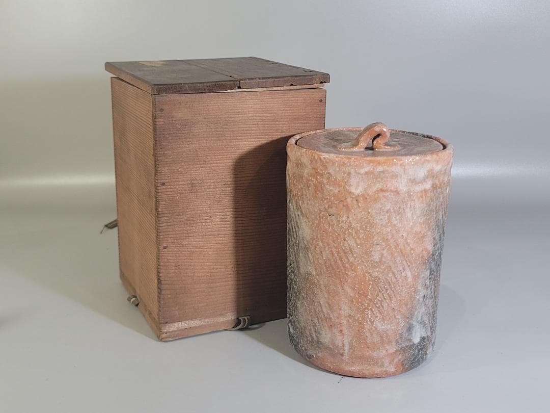 古美術 茶道 小川長楽造 赤楽 水指 在印 保証 DT156