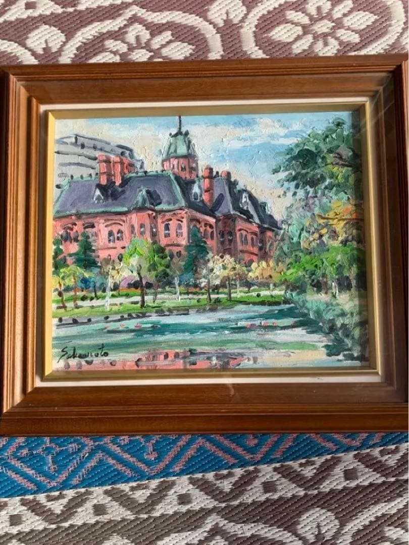 油彩画 風景画 昭和レトロ☆木製フレーム額縁付き。インテリア