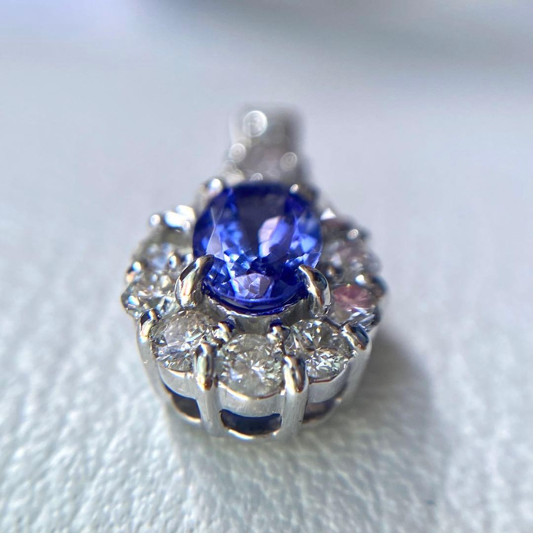 k18wg タンザナイト ダイヤモンド ペンダント