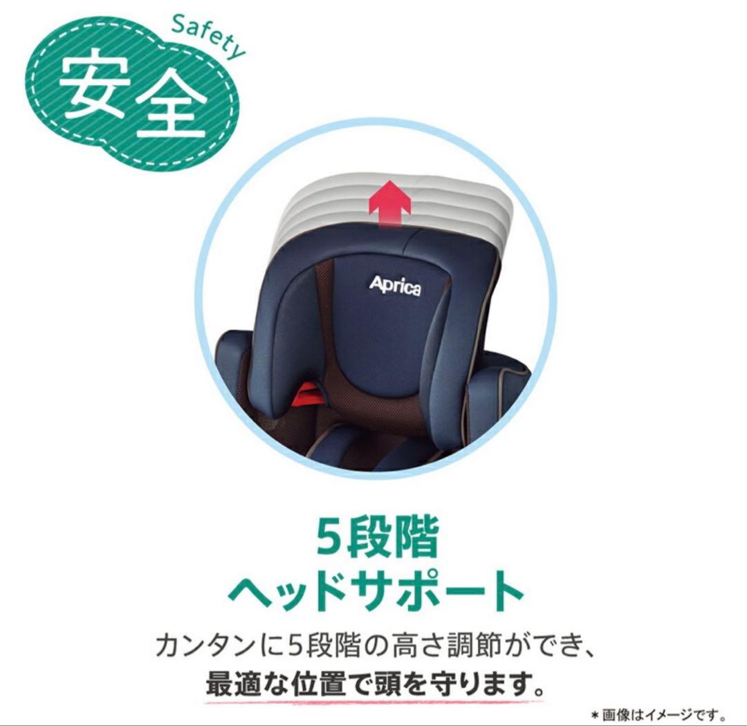 【極美品】Aprica ジュニアシート ネイビー エアグルーヴAD ネイビー