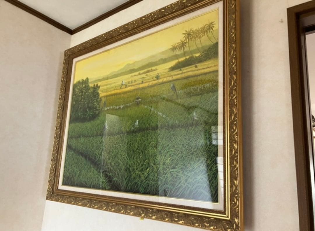 バリ絵画　バリアート　田園風景　105✖️85