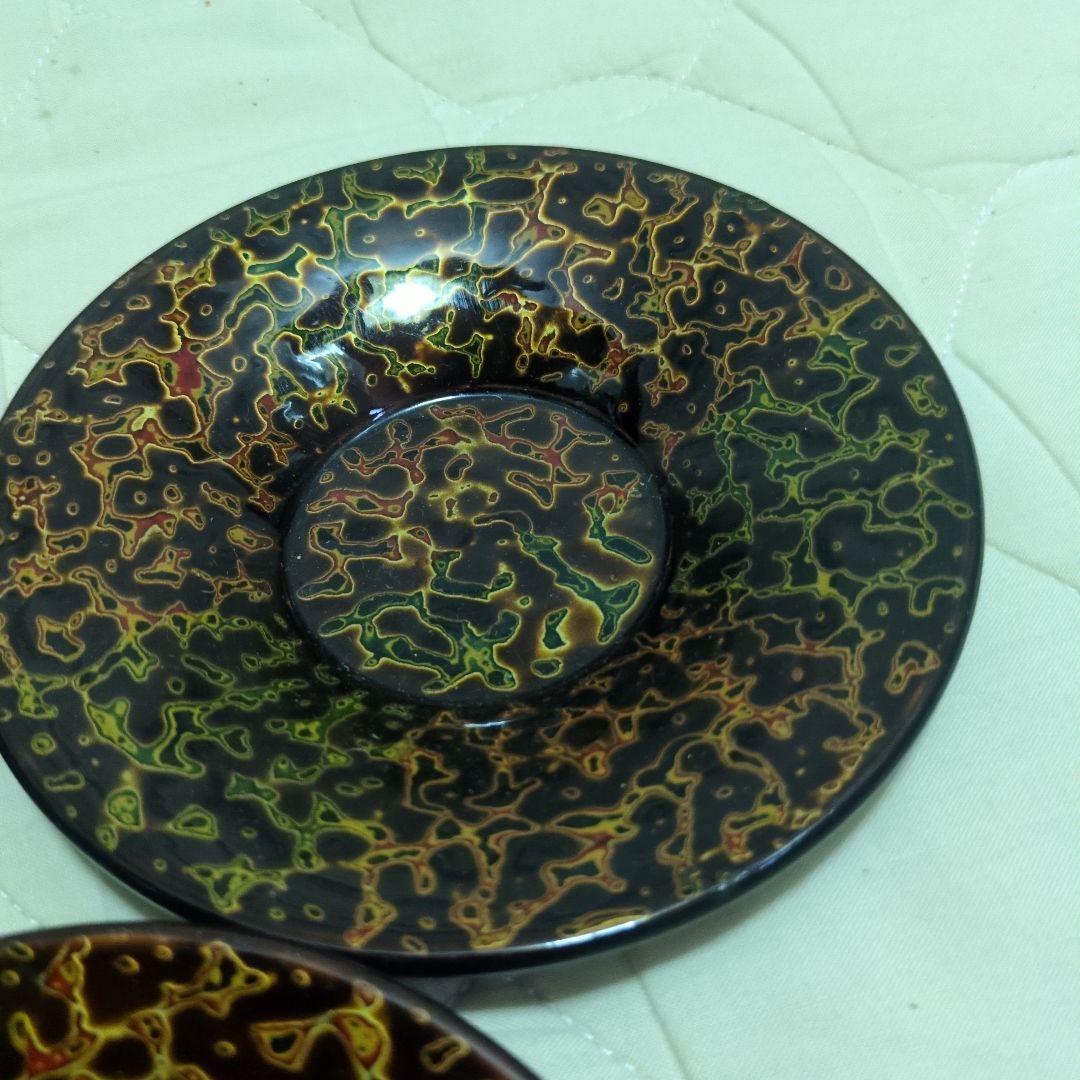 蔵出し　美品　漆器　津軽塗り　茶托　湯飲み受け皿　5枚セット