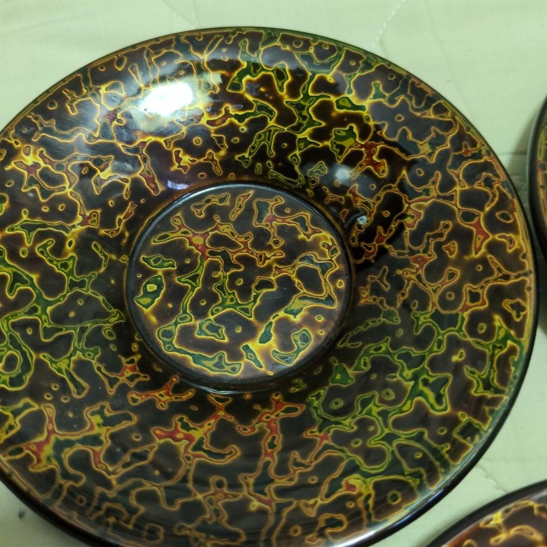 蔵出し　美品　漆器　津軽塗り　茶托　湯飲み受け皿　5枚セット