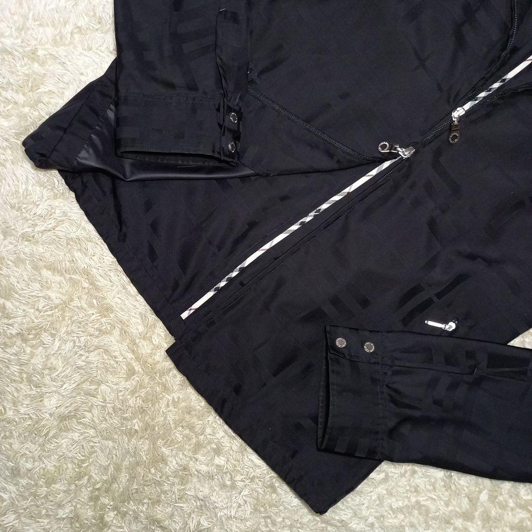 バーバリー　ブラックレーベル　ダブルジップ　シャドーチェック　ブルゾン　サイズL