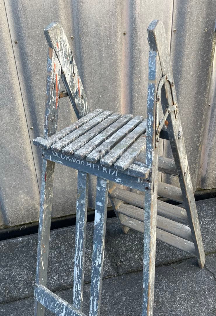 ビンテージ/イギリス/英国製/木製/大型/ラダー/脚立/ディスプレイ/店舗什器②