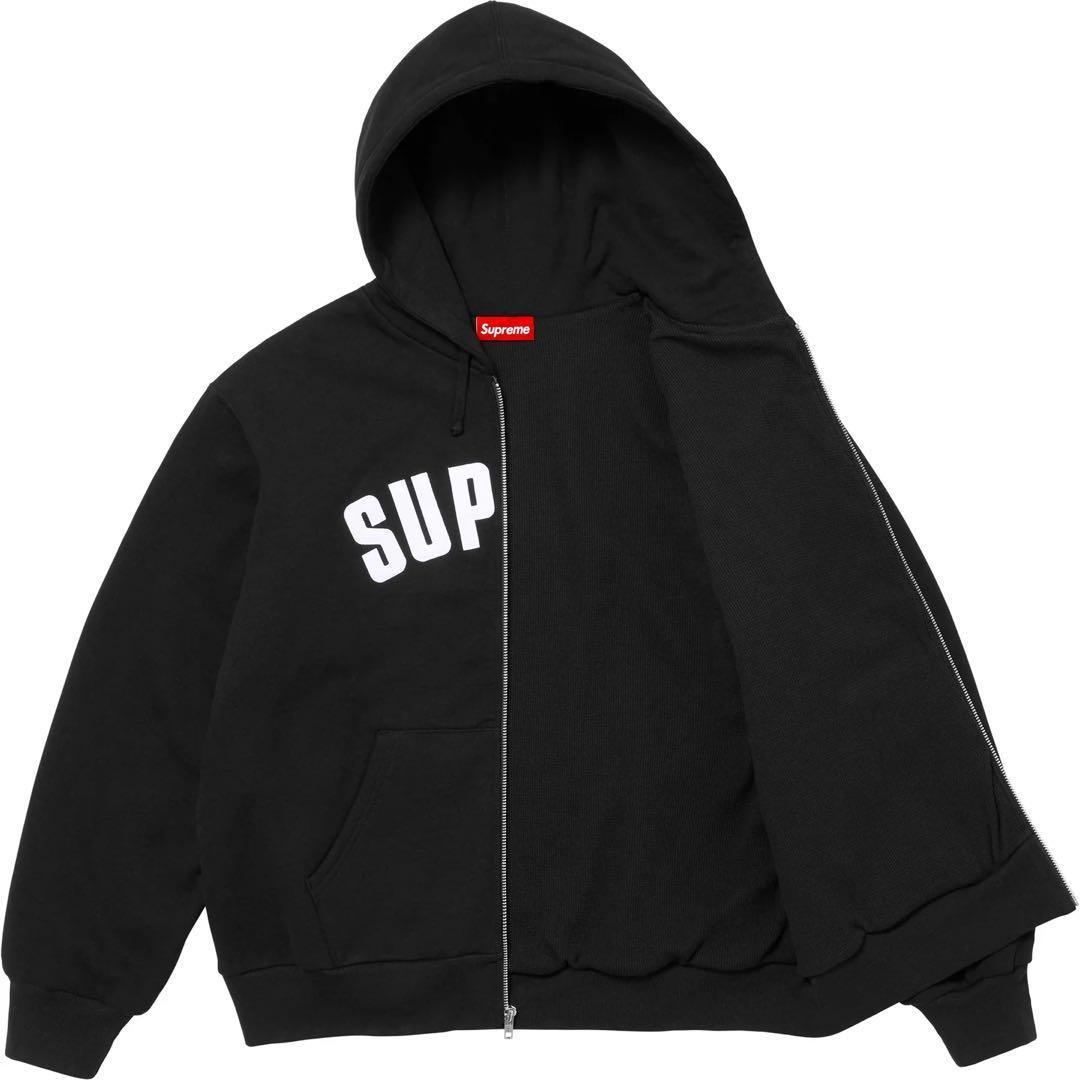 Supreme ブラック フルジップパーカー