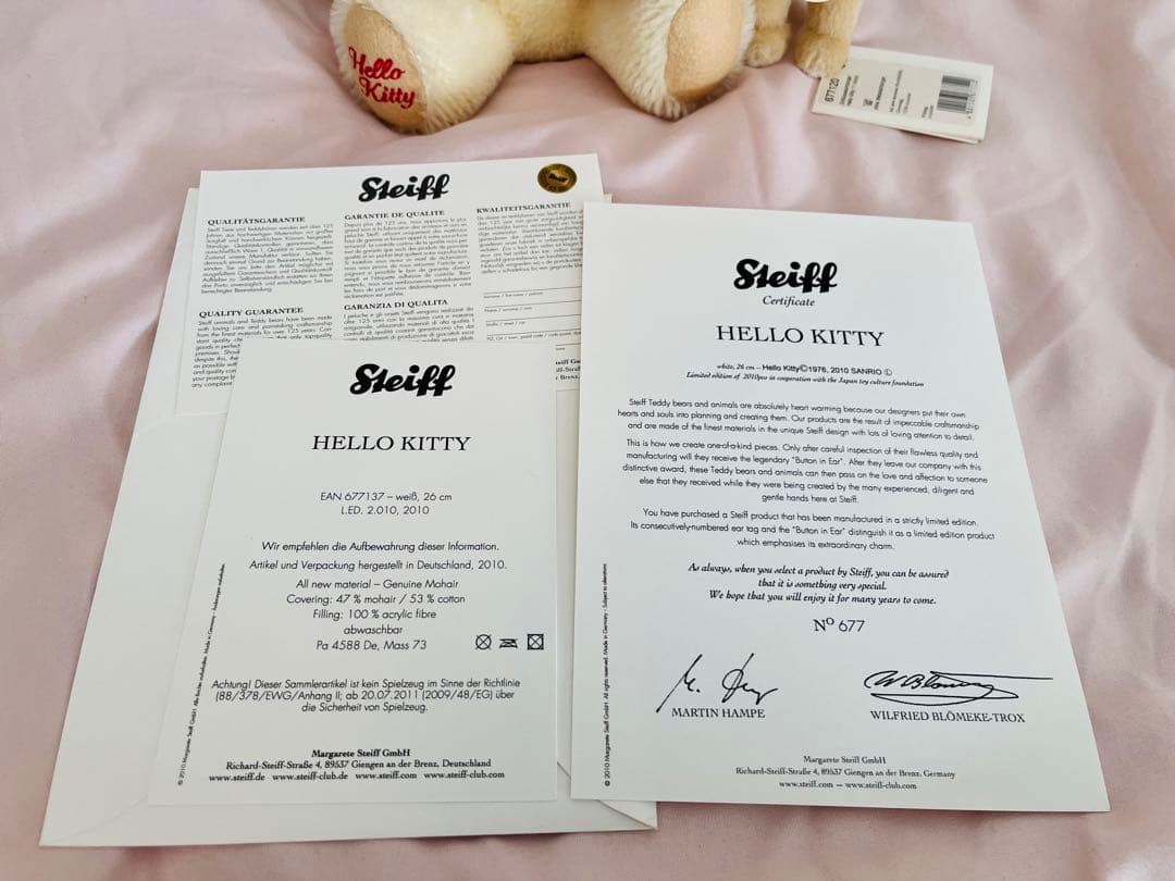シュタイフ社　ハローキティ ぬいぐるみ 2010年製