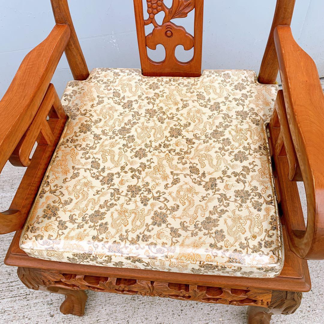 【稀少品】中国家具 ダイニング アームチェア 唐木家具 李朝家具 花梨
