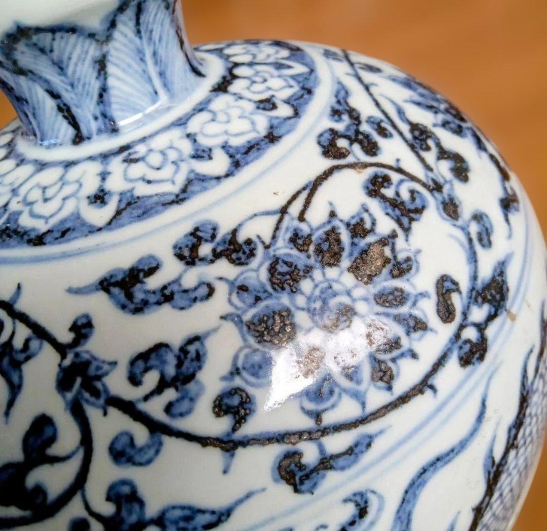 唐物　染付龍文花瓶　明時代　中国　大名品