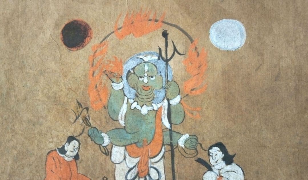 本物大津絵、青面金剛(不動明王）