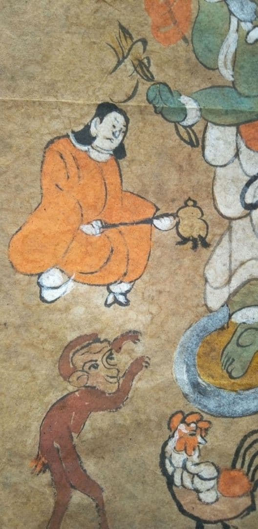 本物大津絵、青面金剛(不動明王）