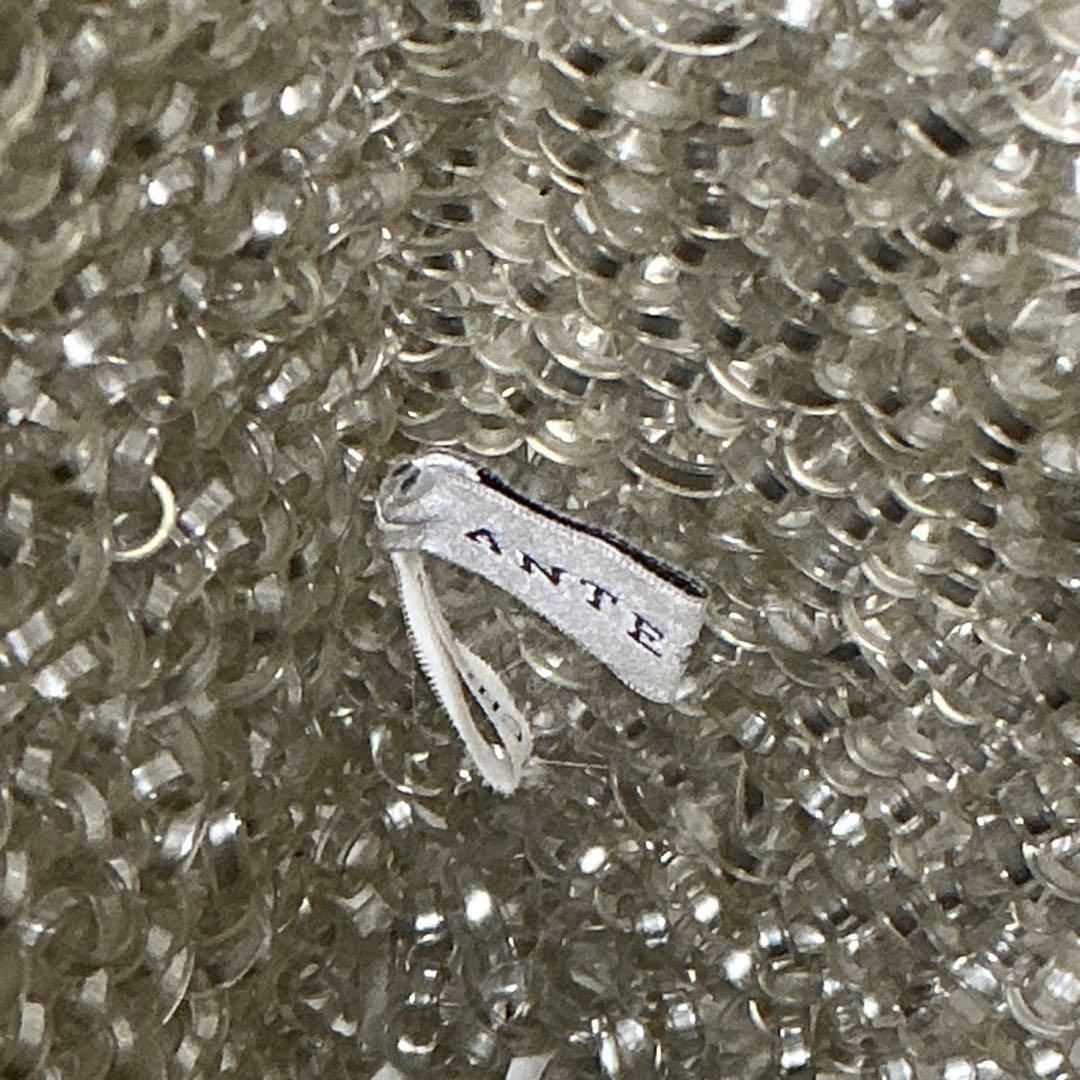 アンテプリマ　ワイヤーバッグ　シルバー メタル編み込みハンドバッグ