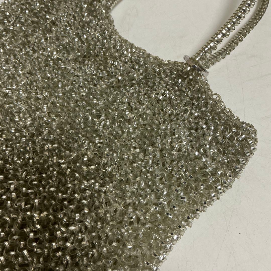 アンテプリマ　ワイヤーバッグ　シルバー メタル編み込みハンドバッグ