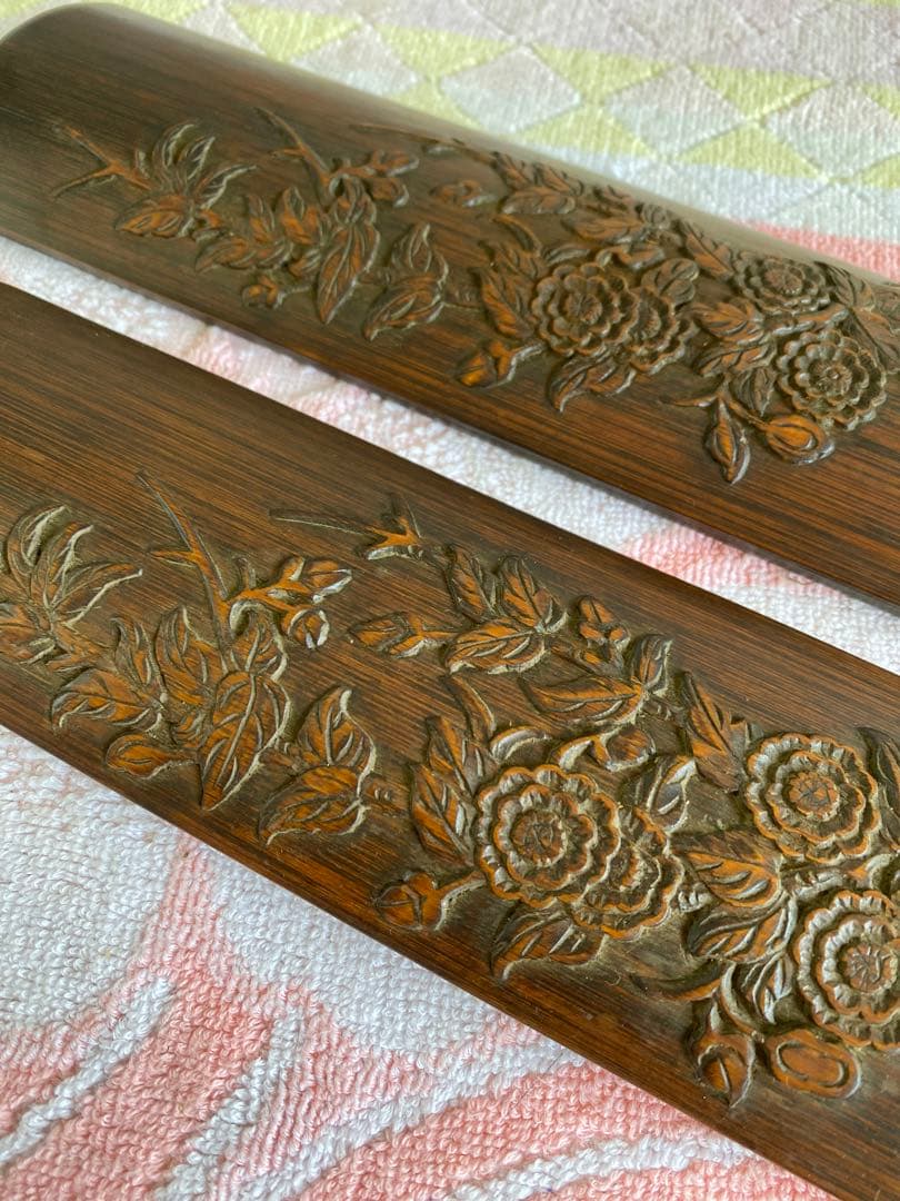 腕枕　腕枕　手置き板　木彫り　中国　書道