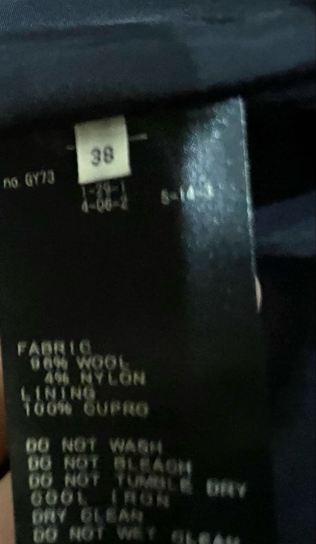 イエナ　PECOLAMBノーカラーコート　ネイビー　38