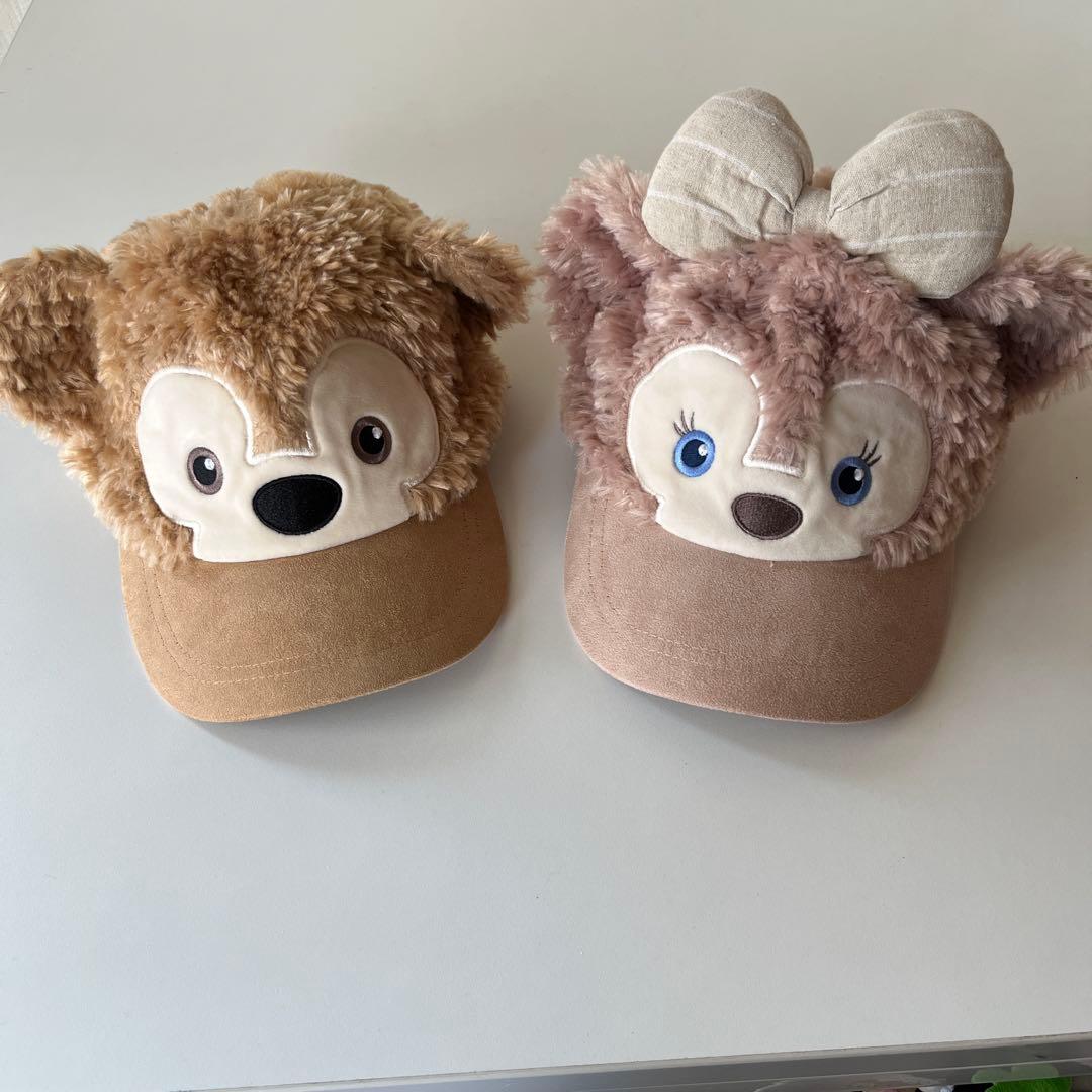 ディズニーシー　ダッフィー　シェリーメイ　キャップ　フェイス　ふわふわ　2点