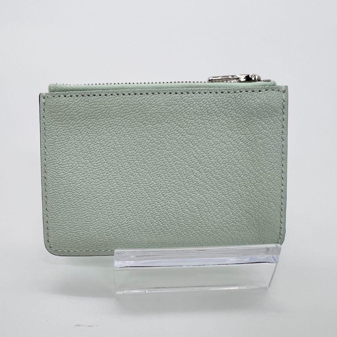 エルメス エルメス ロウリス スリム ウォレット W刻印 グリーン レザー