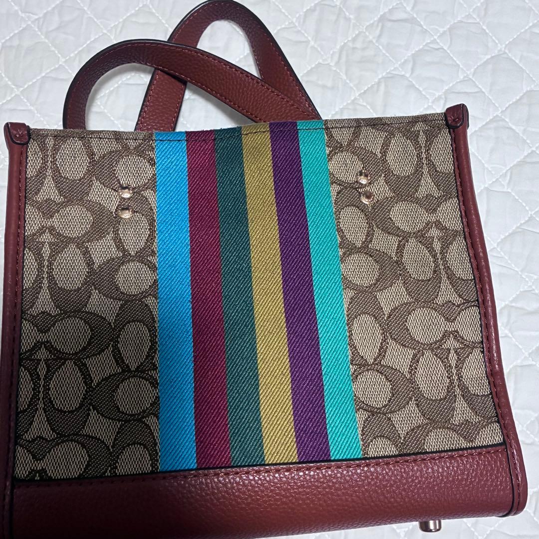 COACH ショルダーバッグ ブラウン/マルチカラー　2way デンプシー　美品