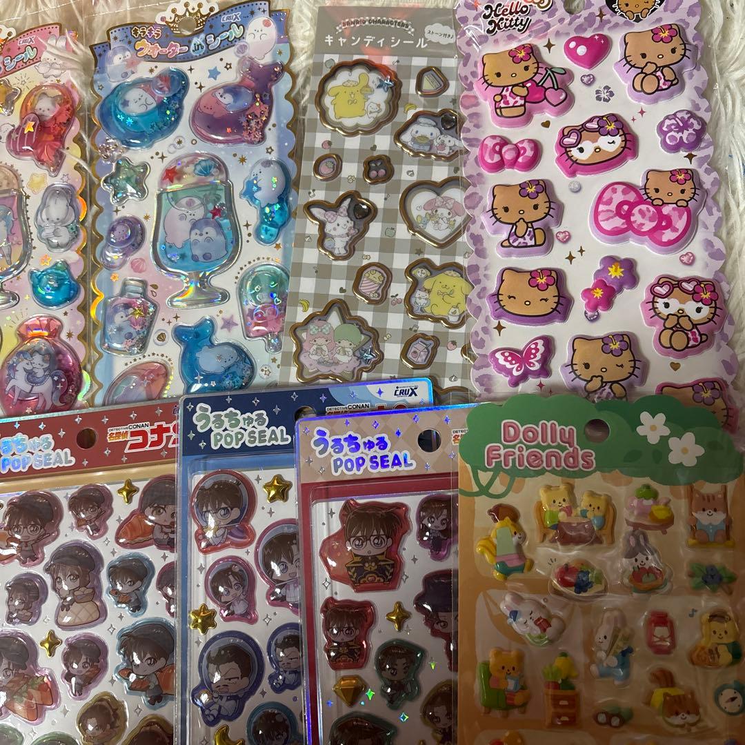 シールまとめ売り　うるちゅるPOP 名探偵コナン　サンリオ　日焼けサンリオ