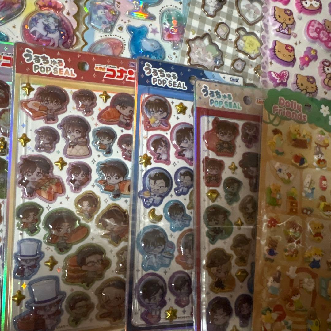 シールまとめ売り　うるちゅるPOP 名探偵コナン　サンリオ　日焼けサンリオ