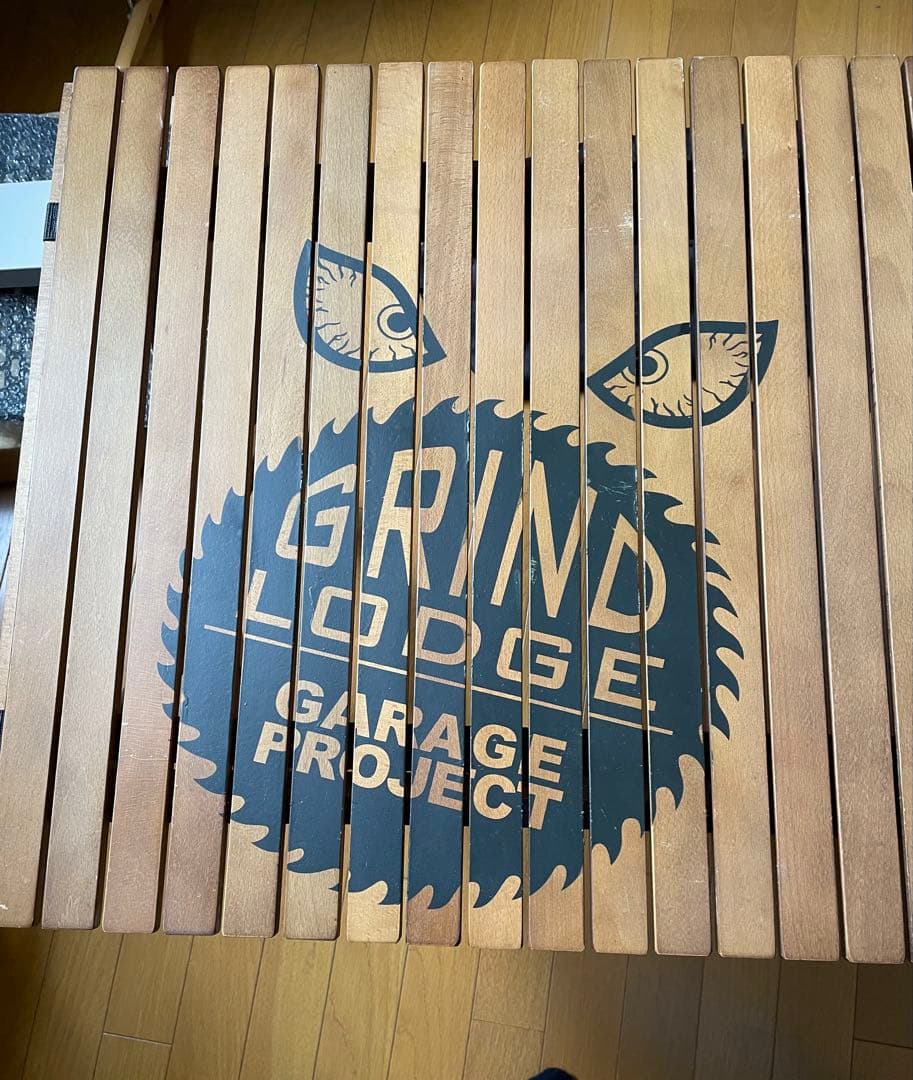 グラインドロッヂ　生刷り　ウッドロールトップテーブル