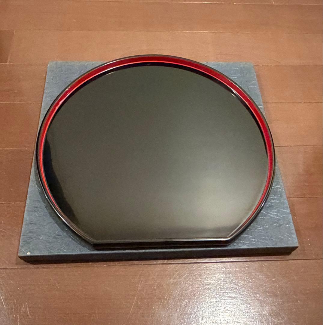 越前塗 半月 会席膳 五客組 裏黒