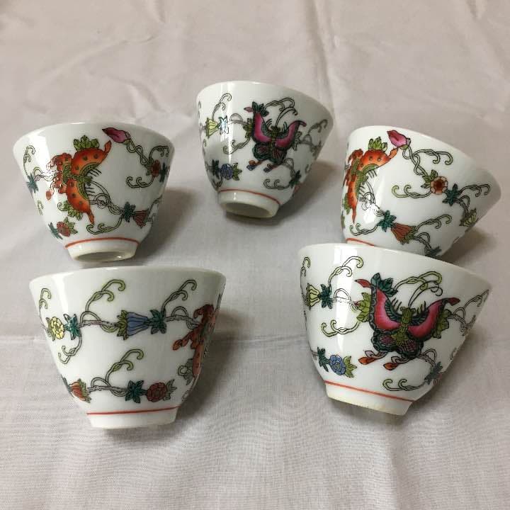 湯呑み 5客 中国景德鎮