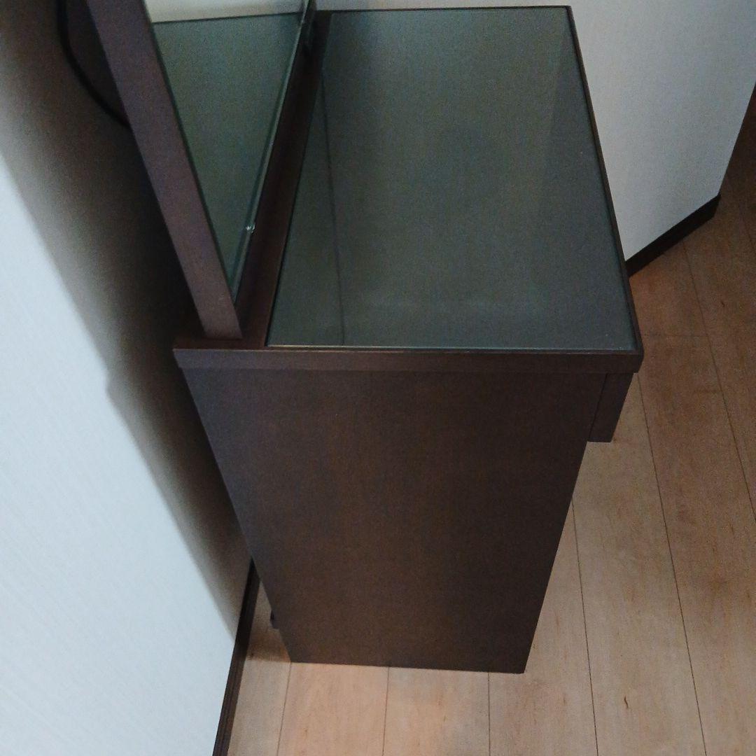 大塚　家具　化粧台　ダーク　ブラウン ドレッサー 照明　付き