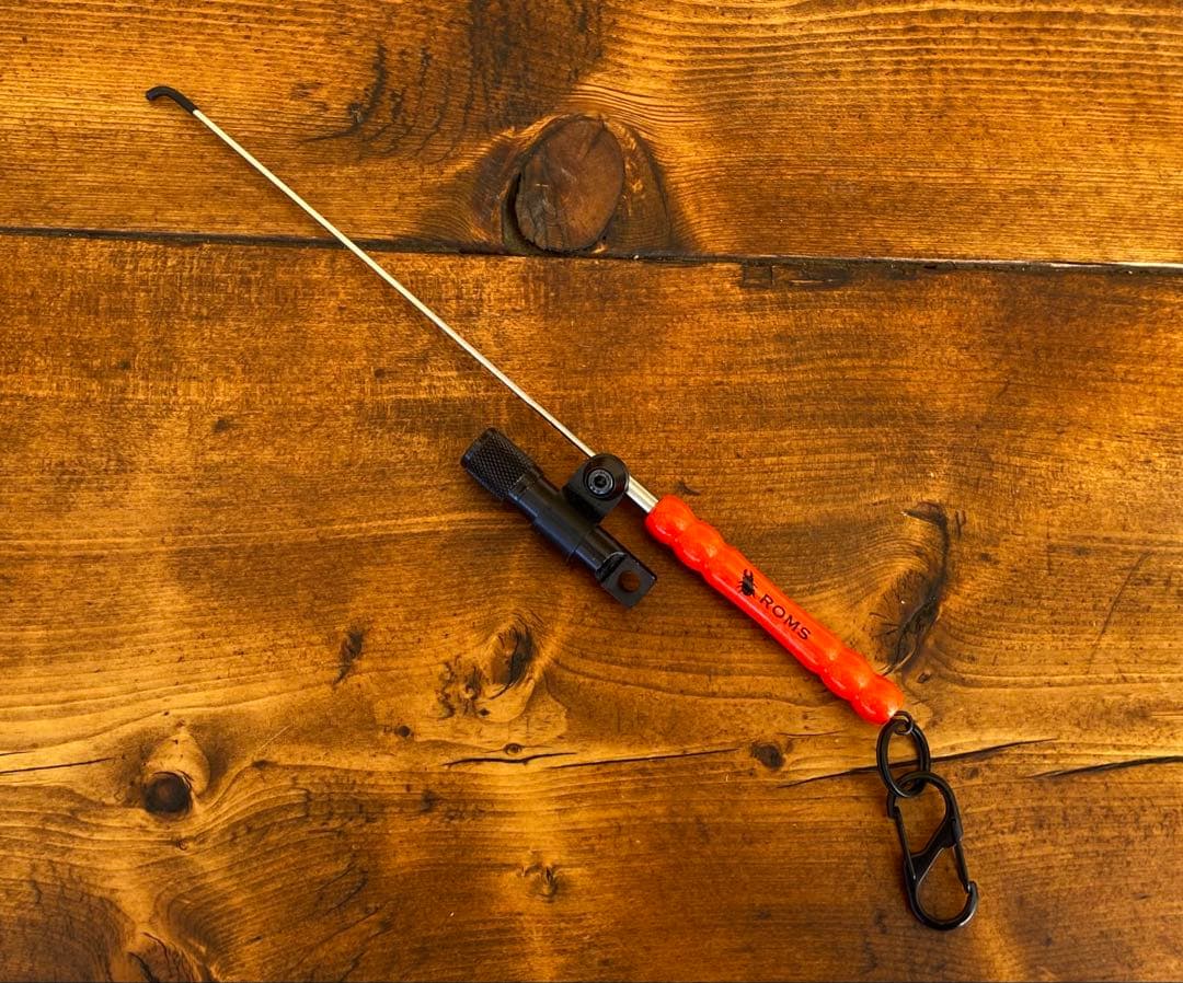 クワガタ採集セット　オリジナルかき出し棒　採集道具　迷彩柄　採集ケース　オレンジ