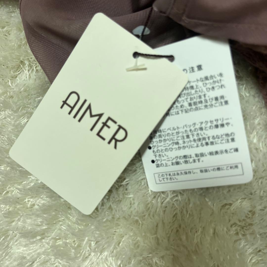 新品　AIMER 花柄刺繍フレアスリーブフィット&フレアパーティードレス