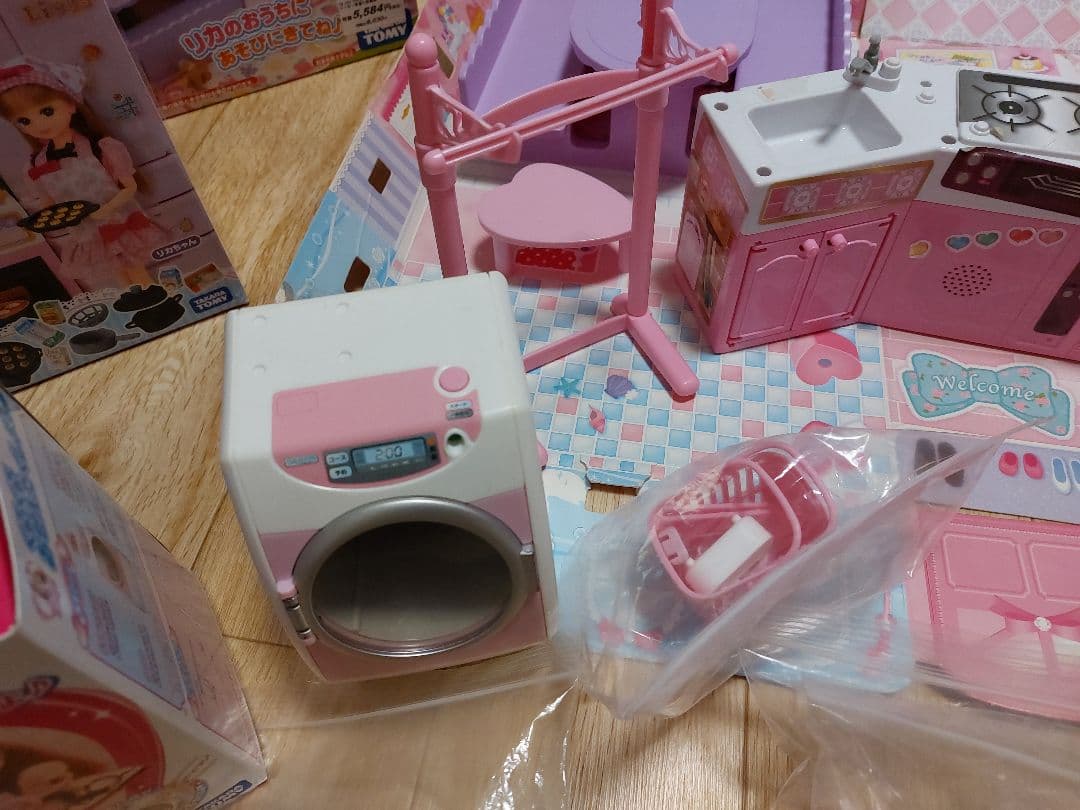 リカちゃんハウス、冷蔵庫、洗濯機、ひろびろキッチン、プリンちゃんセット