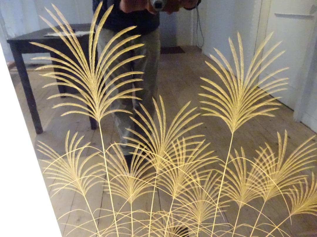 伝統工芸　輪島塗　川端光峰 作　沈金 蒔絵　衝立　高級品　美品