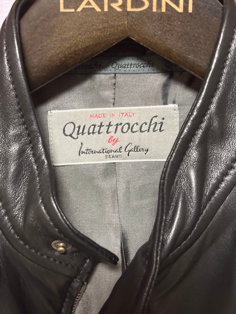 Quattrocchi シングルライダースジャケット ブラック