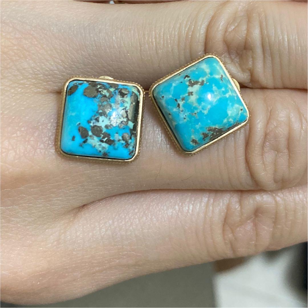 ぴょんagete アガット　K10ターコイズピアス