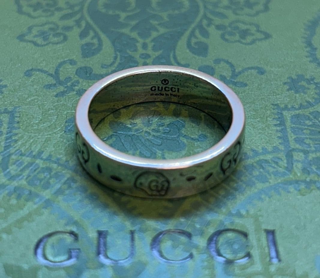 【付属品完備】GUCCI GGロゴ リング 18号