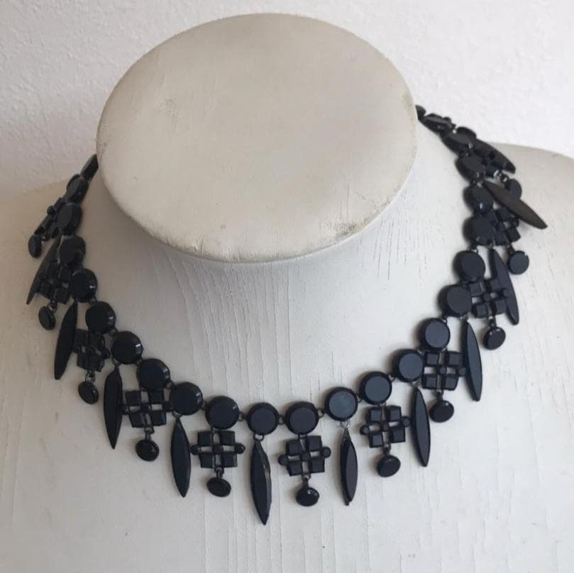 フレンチジェット　ネックレス　チョーカー　1800年代半ば