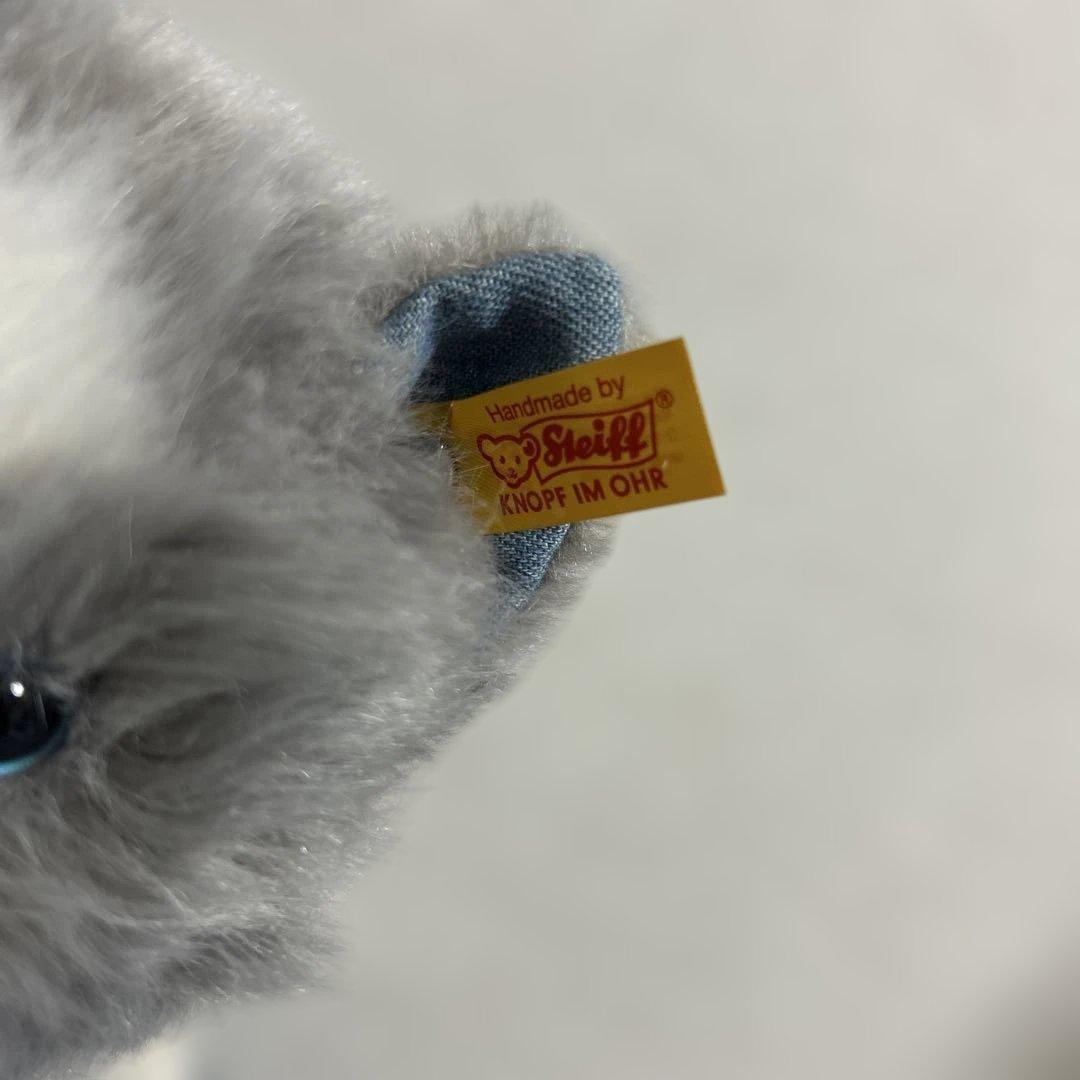 シュタイフ/Steiff製　ネコ　ぬいぐるみ　PAWS グレー