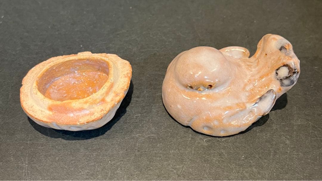 人間国宝　三輪休和 (十代 三輪休雪) 萩　雀　香合 共箱 茶道具