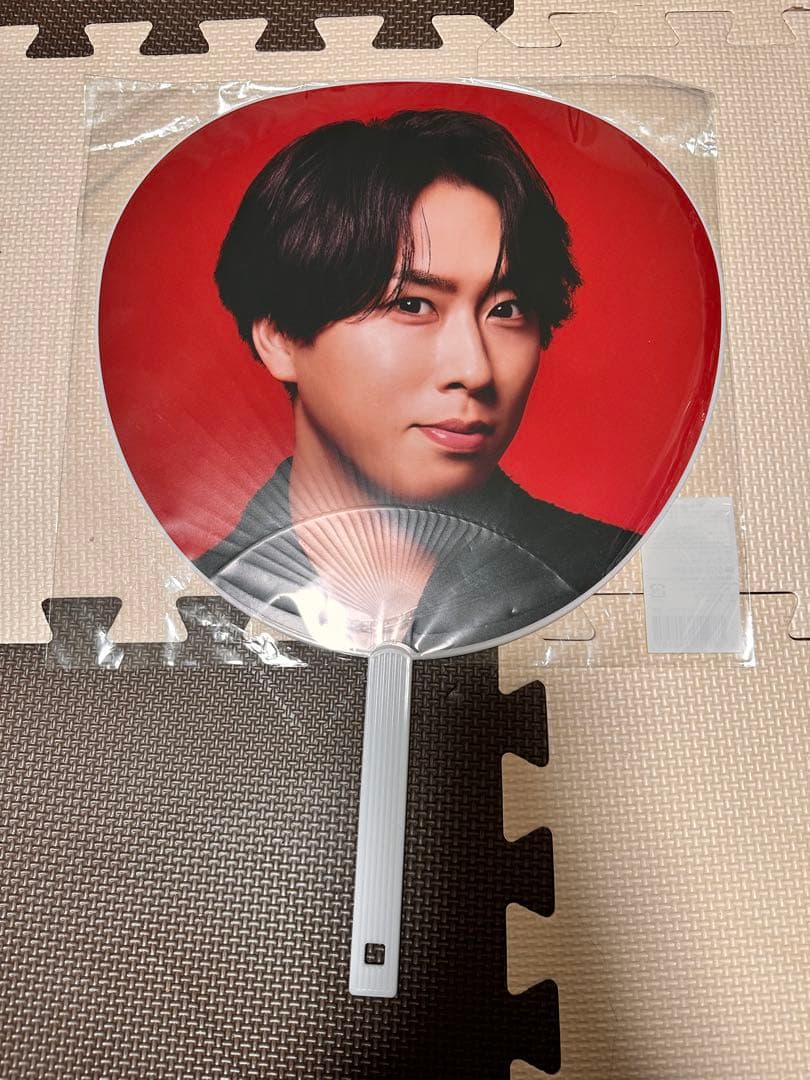 Man on ペンライト うちわ　銀テープ