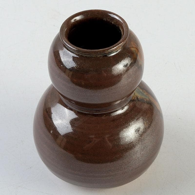 茶道具　平安　万代喜山作　瓢形茶入　仕覆付　共箱　V　9361