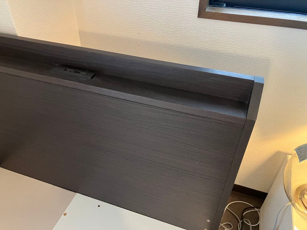 NITORI ベッドフレームシングル・ダークブラウン色 収納2口＋コンセント付き