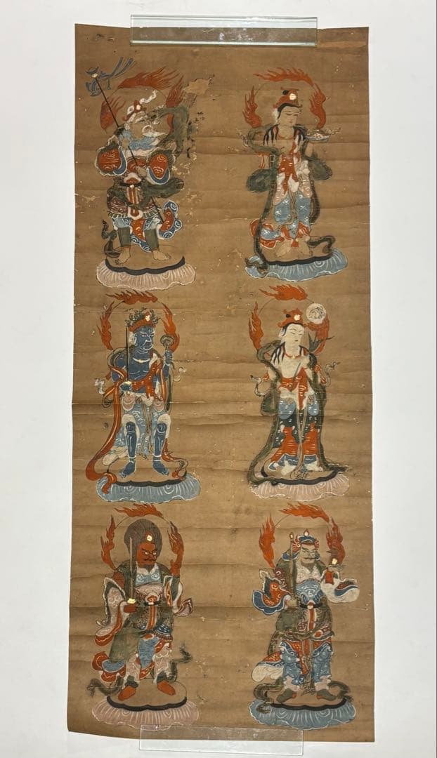 「十二天（風天・地天・水天・月天・羅刹天・毘沙門天）」彩色木版画 １枚|仏画