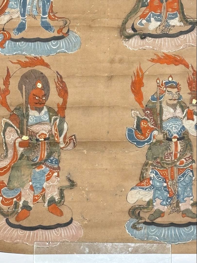 「十二天（風天・地天・水天・月天・羅刹天・毘沙門天）」彩色木版画 １枚|仏画