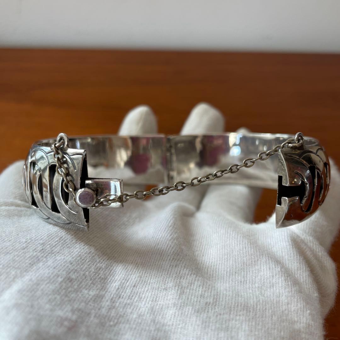 ヴィンテージ JSF Taxco メキシコ スターリング シルバー バングル