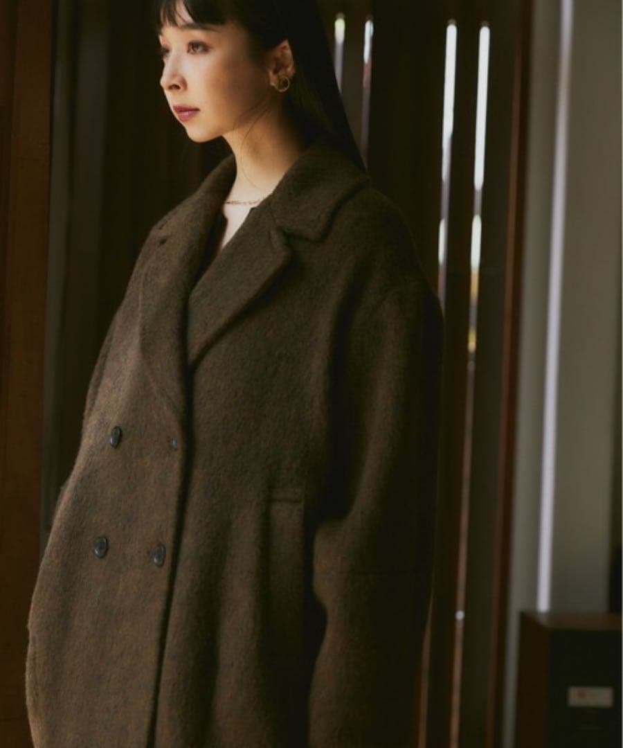 Happy JohnウールブレンドシャギーコクーンPコート