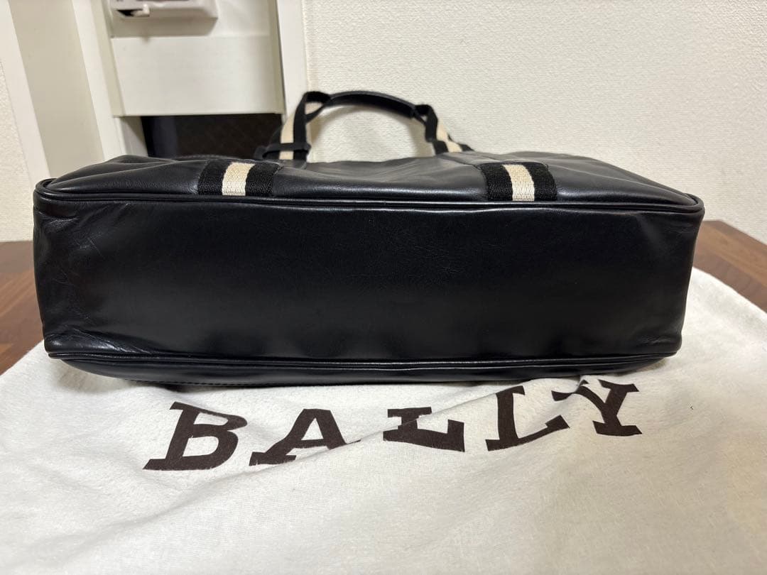 BALLY バリー ブリーフケース ビジネスバッグ ストライプ 本革 黒