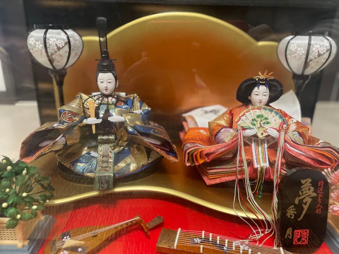 ひな人形セット ガラスケース付き